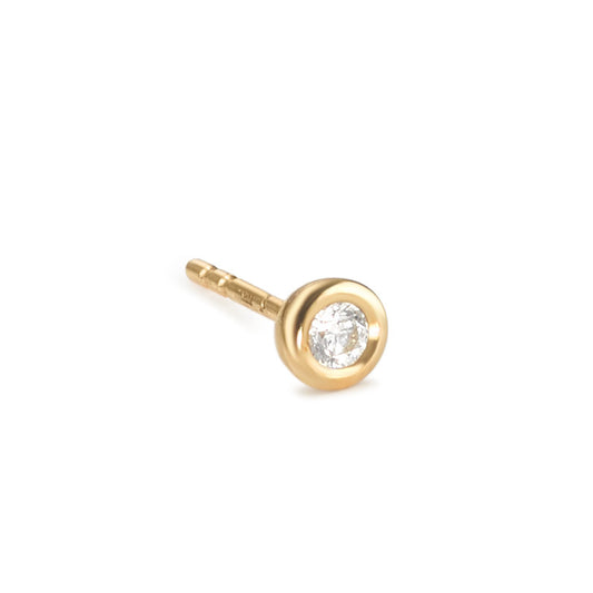 Clous d'oreille à l'unité Or jaune 9K Zircone Ø4 mm