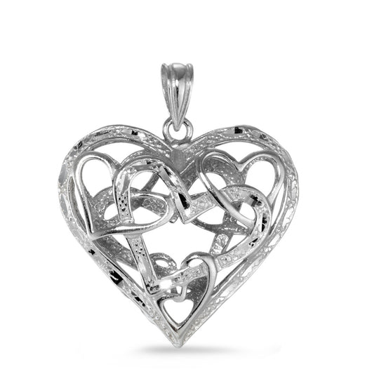 Pendentif Argent Rhodié Coeur