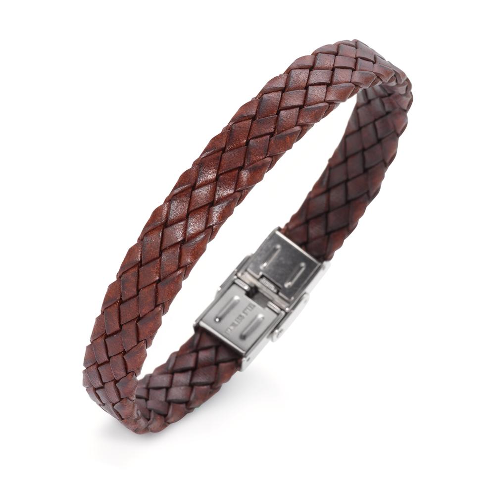 Bracelet Cuir, Acier inoxydable 21 cm