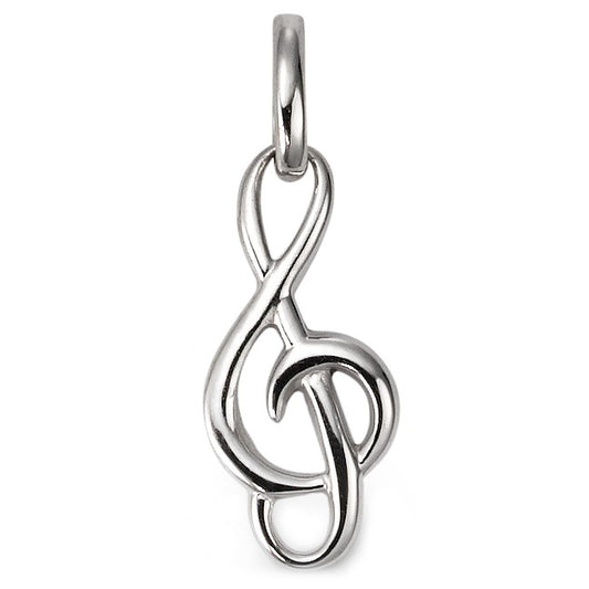 Pendentif Or blanc 9K Clef musicale