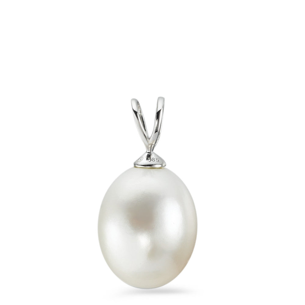 Pendentif Or blanc 14K perle d'eau douce