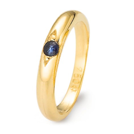 Bague de baptême Or jaune 18K Saphir Ø10 mm