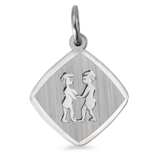 Pendentif Argent Rhodié Signe Astrologique Gémeaux