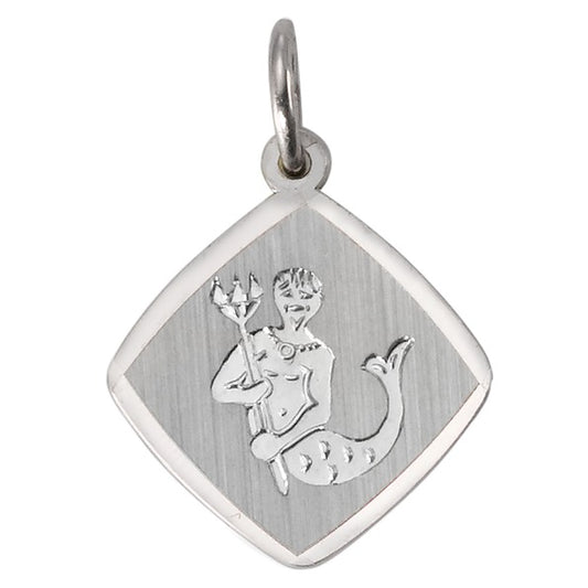 Pendentif Argent Rhodié Signe Astrologique Verseau