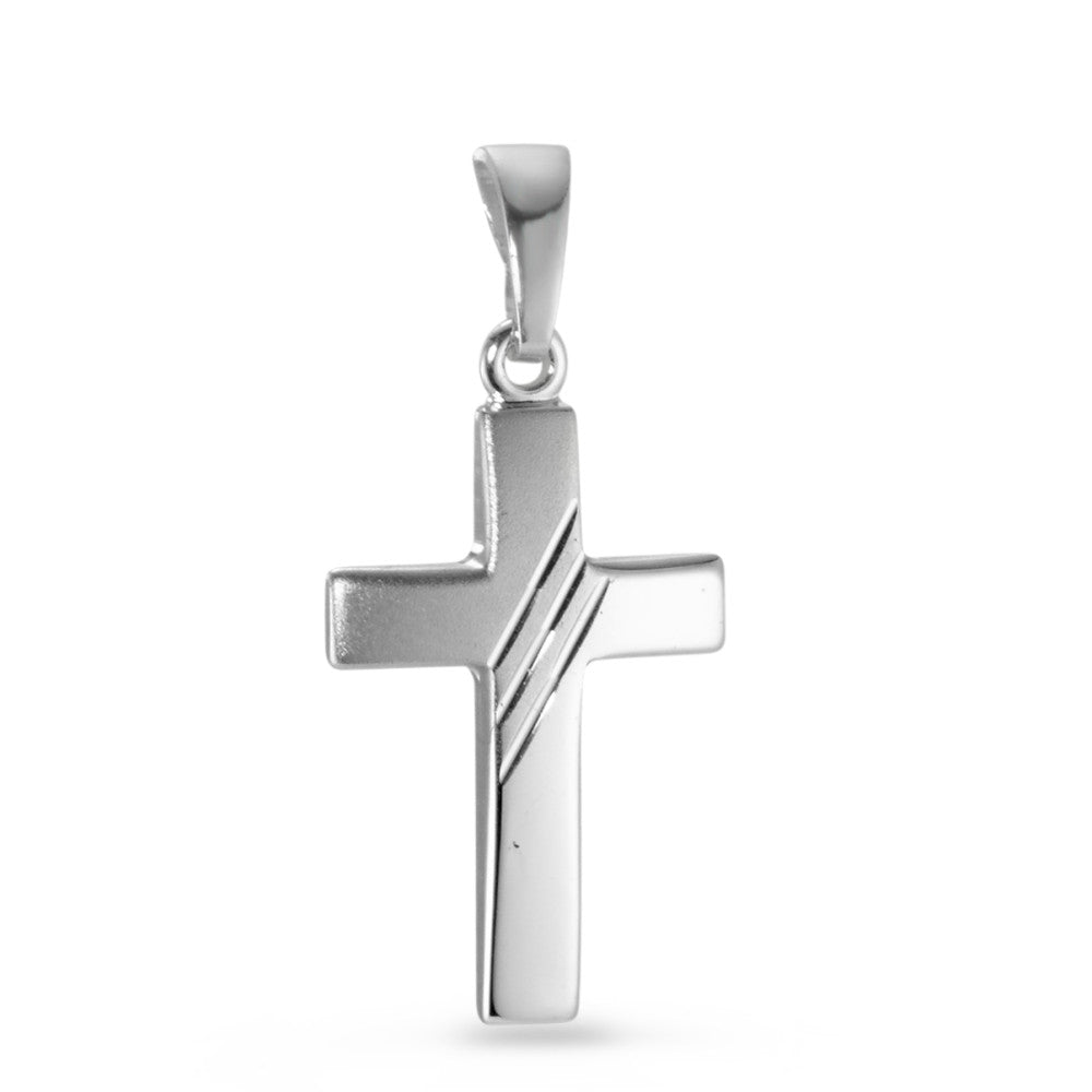 Pendentif Argent Rhodié Croix