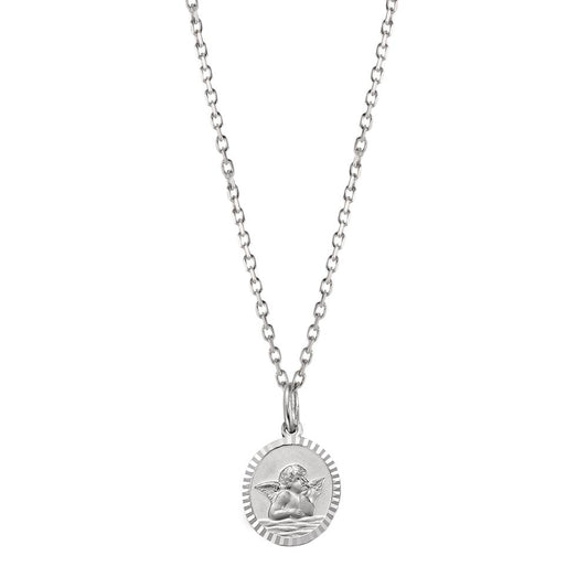 Chaînette avec pendentif Argent Rhodié Ange gardien 36-38 cm