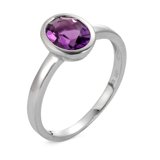 Bague Or blanc 18K Améthyste violet