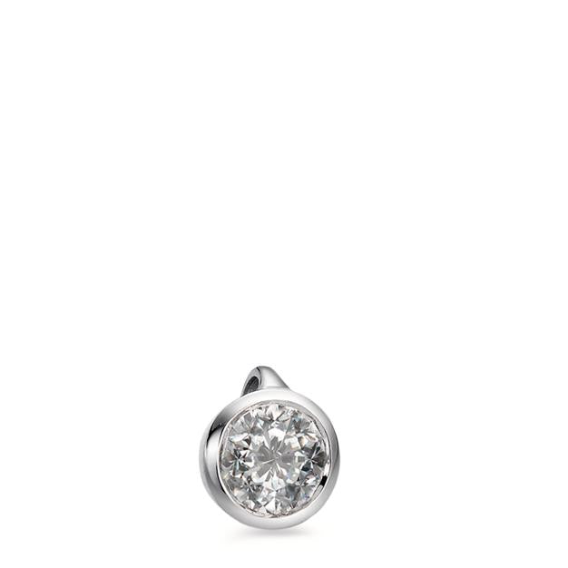 Pendentif Or blanc 18K Diamant blanc, 0.10 ct, brillant, w-si Ø4.5 mm