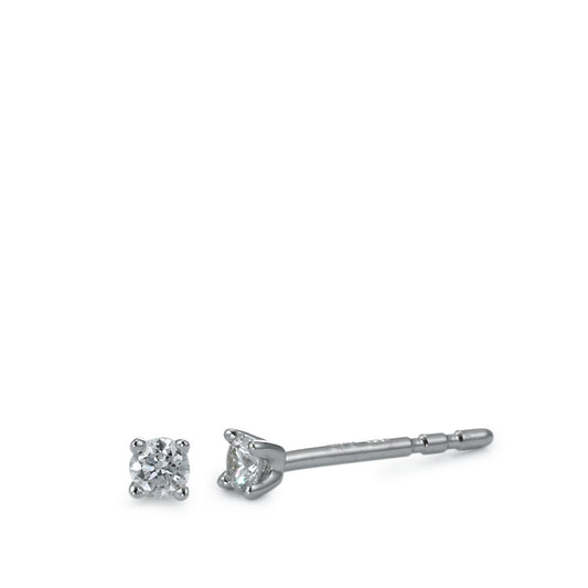 Clous d'oreilles Or blanc 18K Diamant blanc, 0.10 ct, 2 Pierres, brillant, w-si