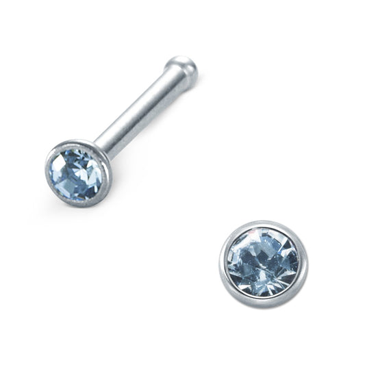 Clous de nez Acier inoxydable Zircone aqua Ø2.3 mm