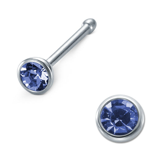 Clous de nez Acier inoxydable Zircone bleu Ø2.5 mm