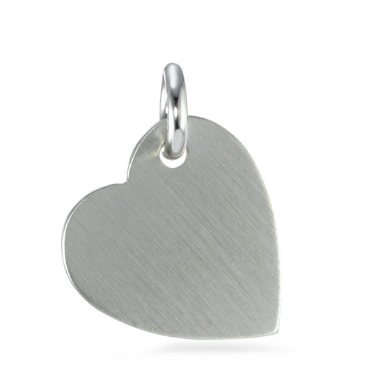 Pendentif avec gravure Argent Rhodié Coeur