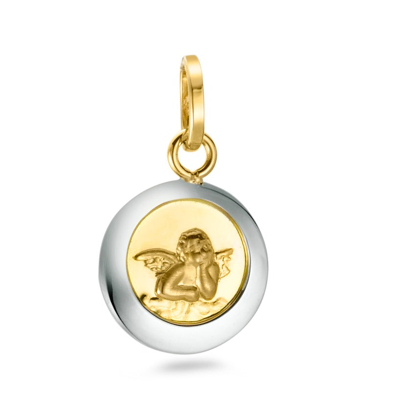 Pendentif Or jaune 18K, Or blanc 18K Ange gardien Ø10 mm