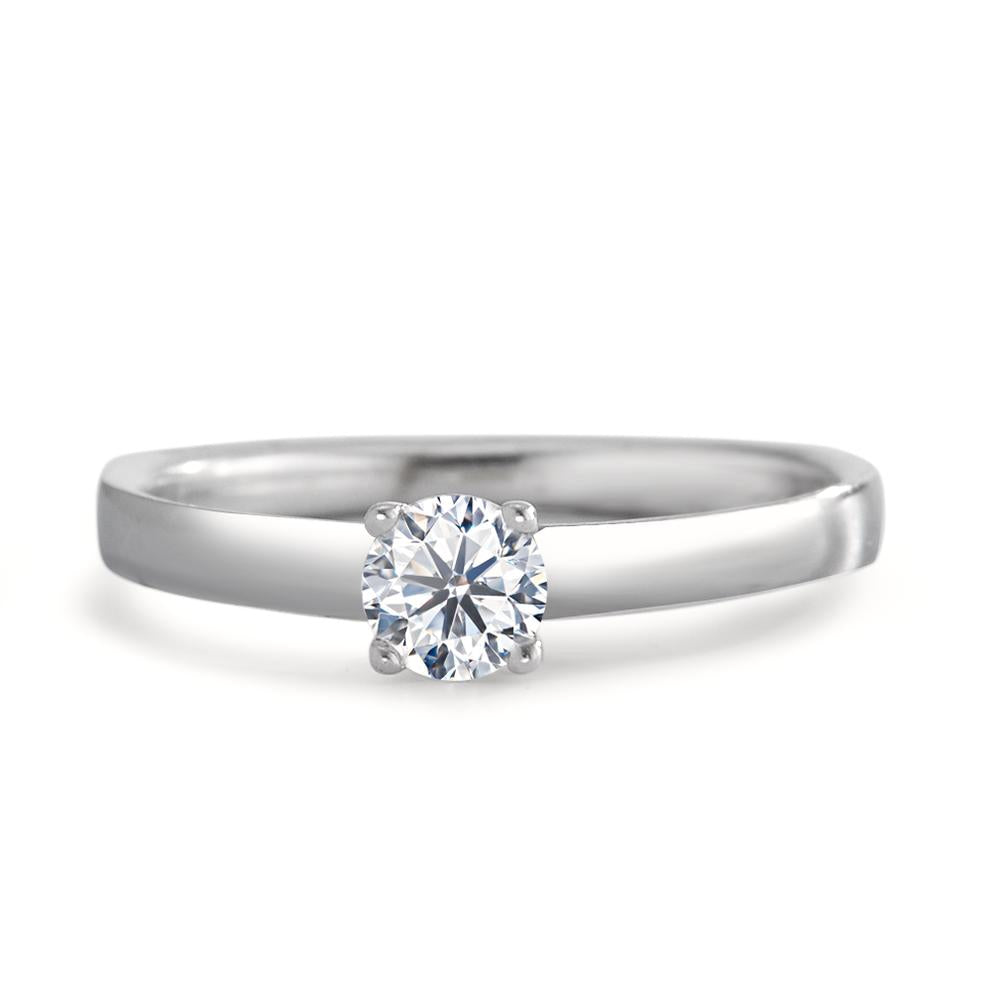 Bague solitaire Or blanc 9K Moissanite 4.5 mm