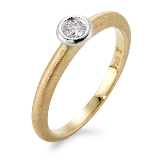 Bague solitaire Or jaune 18K, Or blanc 18K Diamant 0.08 ct, w-si