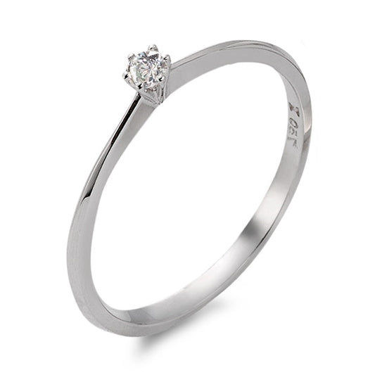 Bague solitaire Or blanc 18K Diamant 0.06 ct, w-si