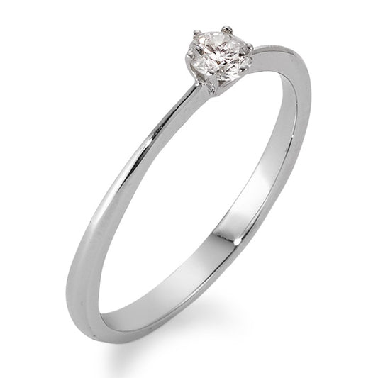 Bague solitaire Or blanc 18K Diamant 0.09 ct, w-si