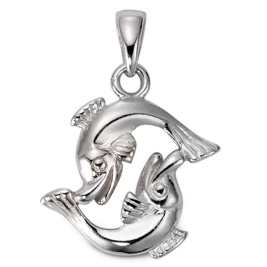 Pendentif Argent Rhodié Signe Astrologique Poisson