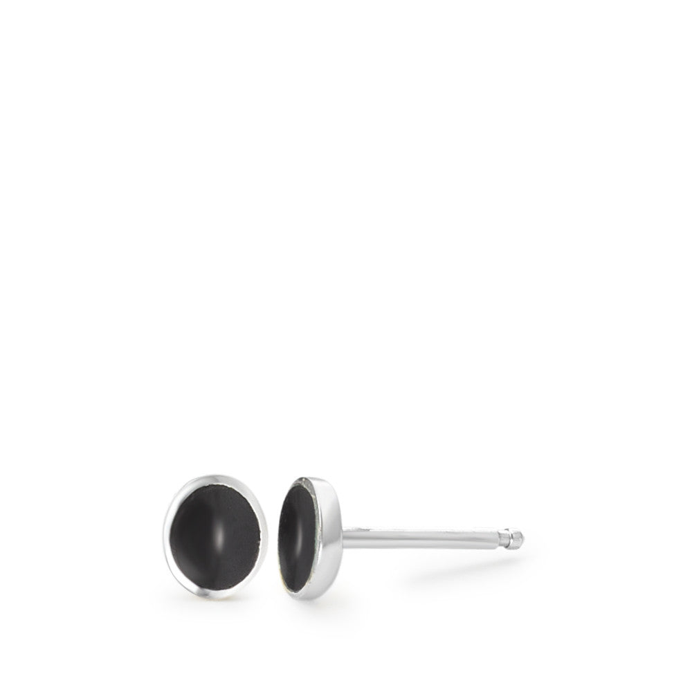 Clous d'oreilles Argent Onyx noir