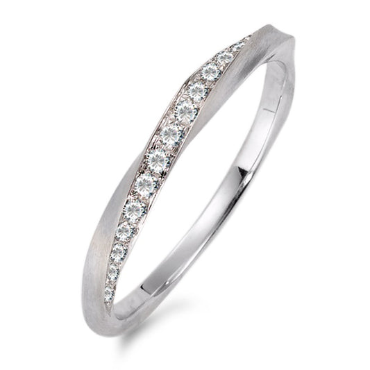 Bague Or blanc 18K Diamant 0.157 ct, 16 Pierres, w-si