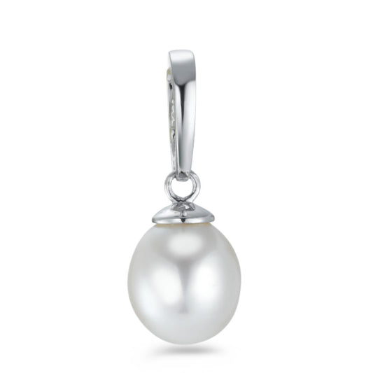 Pendentif Or blanc 18K perle d'eau douce