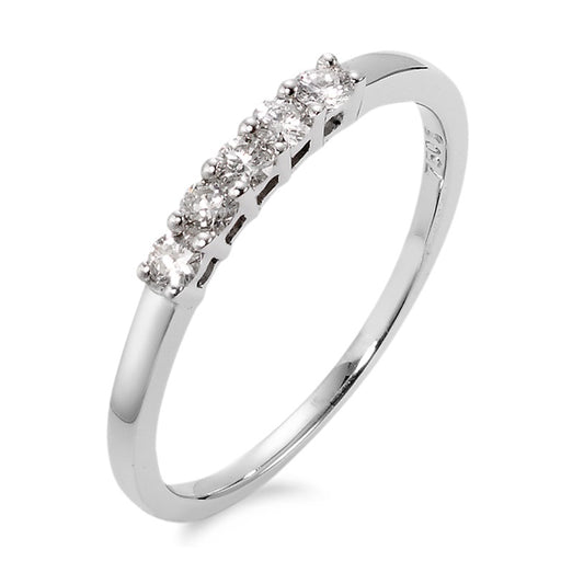 Bague d'éternité Or blanc 18K Diamant 0.20 ct, 5 Pierres, w-si