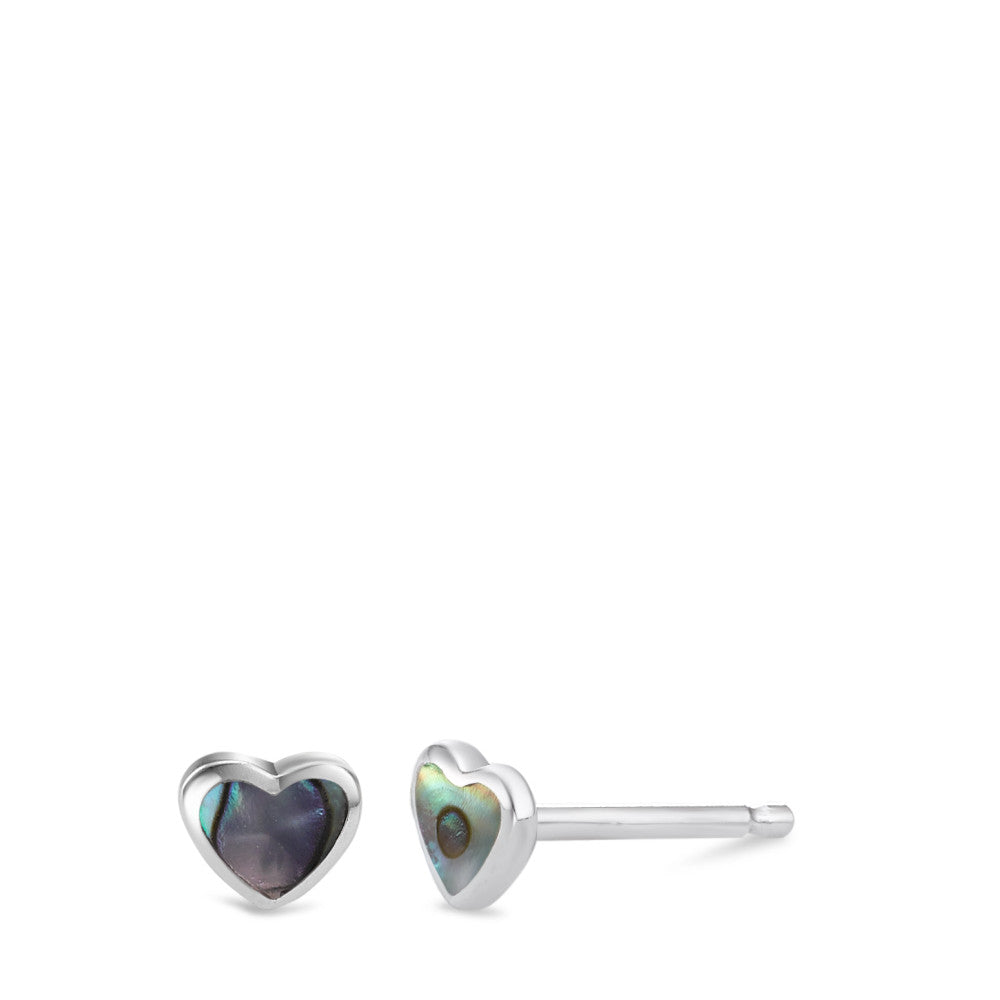 Clous d'oreilles Argent Abalone Coeur