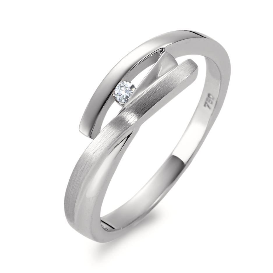 Bague Or blanc 18K Diamant 0.03 ct, w-si