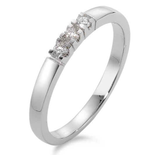 Bague d'éternité Or blanc 18K Diamant 0.09 ct, 3 Pierres, w-si