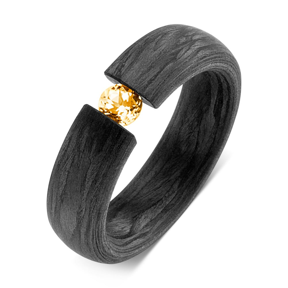 Bague Carbone Citrine jaune