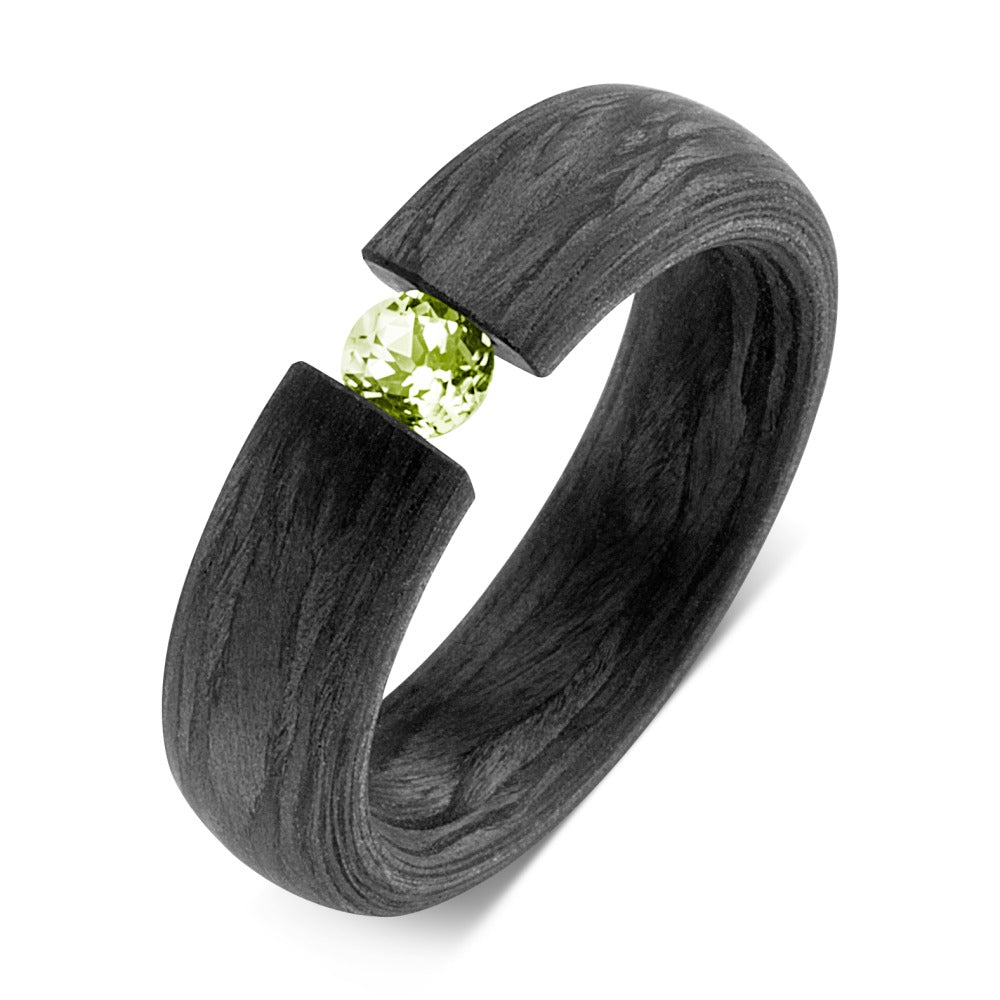 Bague Carbone Péridot vert