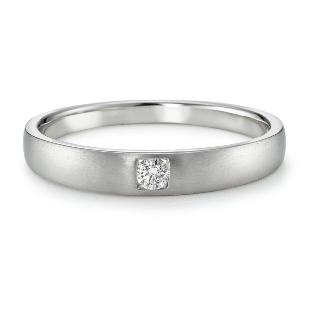 Bague solitaire Or blanc 18K Diamant blanc, 0.07 ct, brillant, w-si