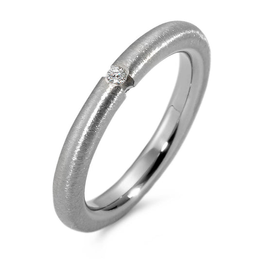 Bague à superposer Titane Diamant 0.03 ct, w-si