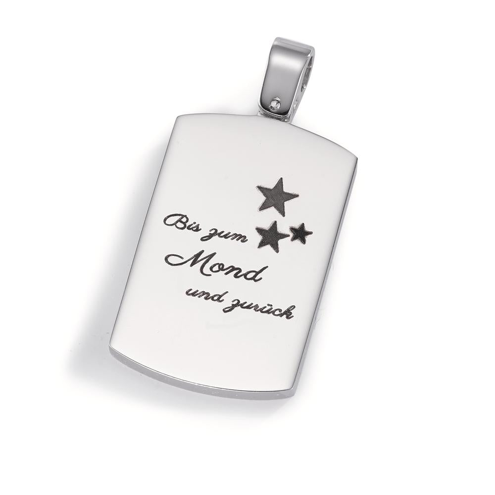 Pendentif avec gravure Acier inoxydable