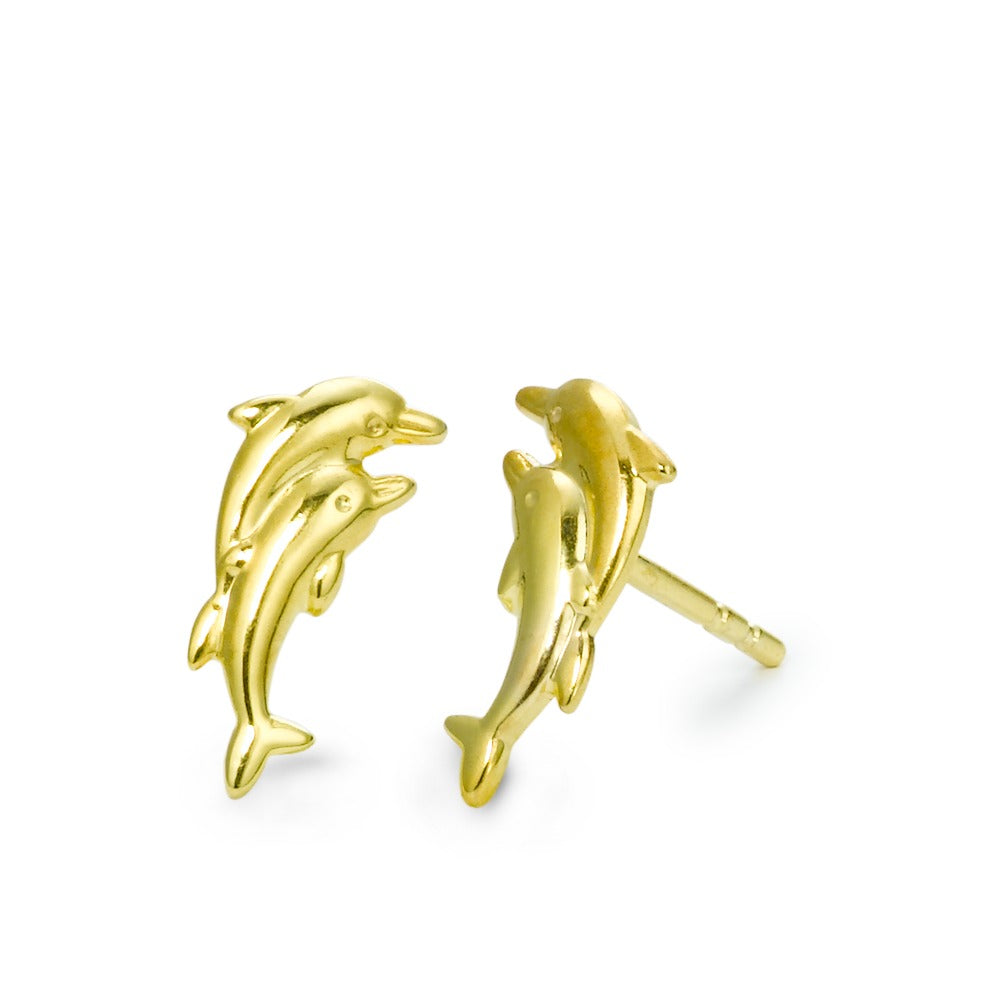 Clous d'oreilles Or jaune 9K Dauphin