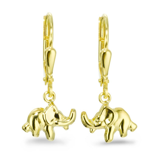 Pendant d'oreilles Or jaune 9K Éléphant