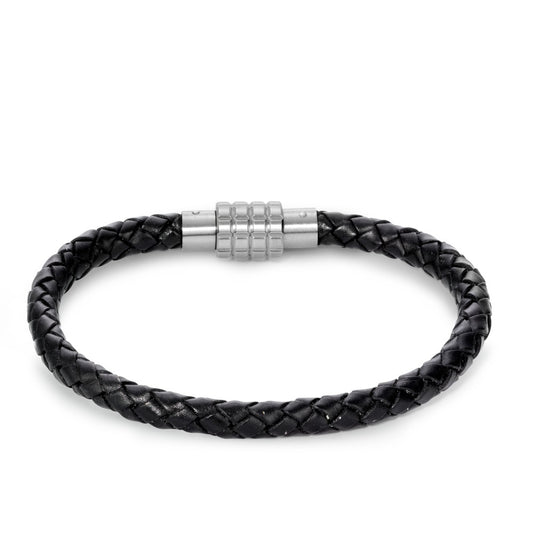 Bracelet Cuir, Acier inoxydable 21.5 cm Ø6 mm