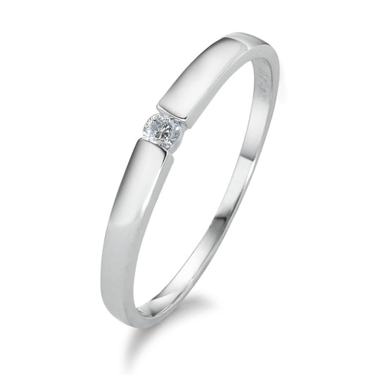 Bague solitaire Or blanc 18K Diamant 0.05 ct, w-si