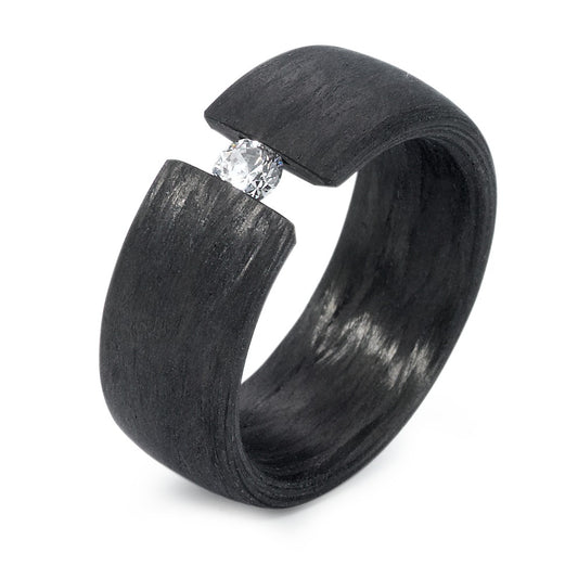 Bague Carbone Zircone