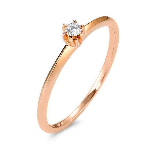 Bague solitaire Or rose 14K Diamant 0.05 ct, w-si