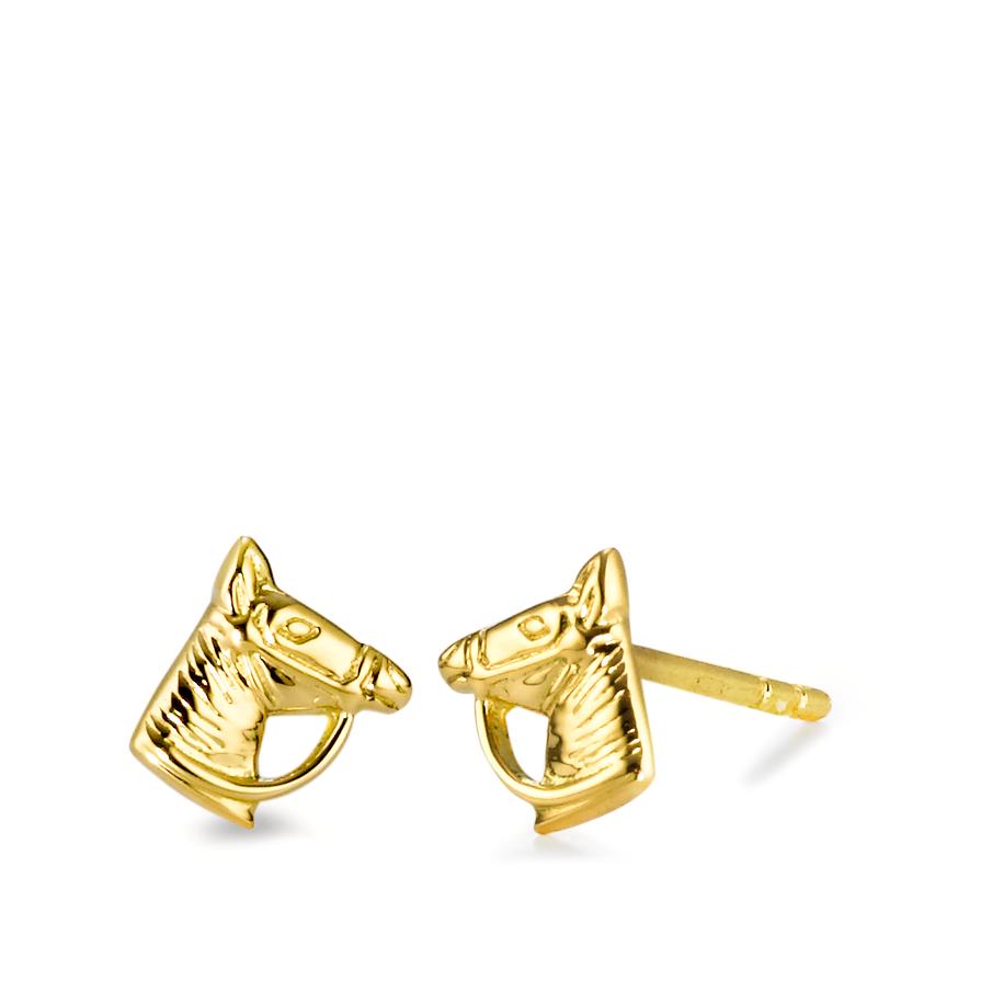 Clous d'oreilles Or jaune 18K Cheval Ø6 mm