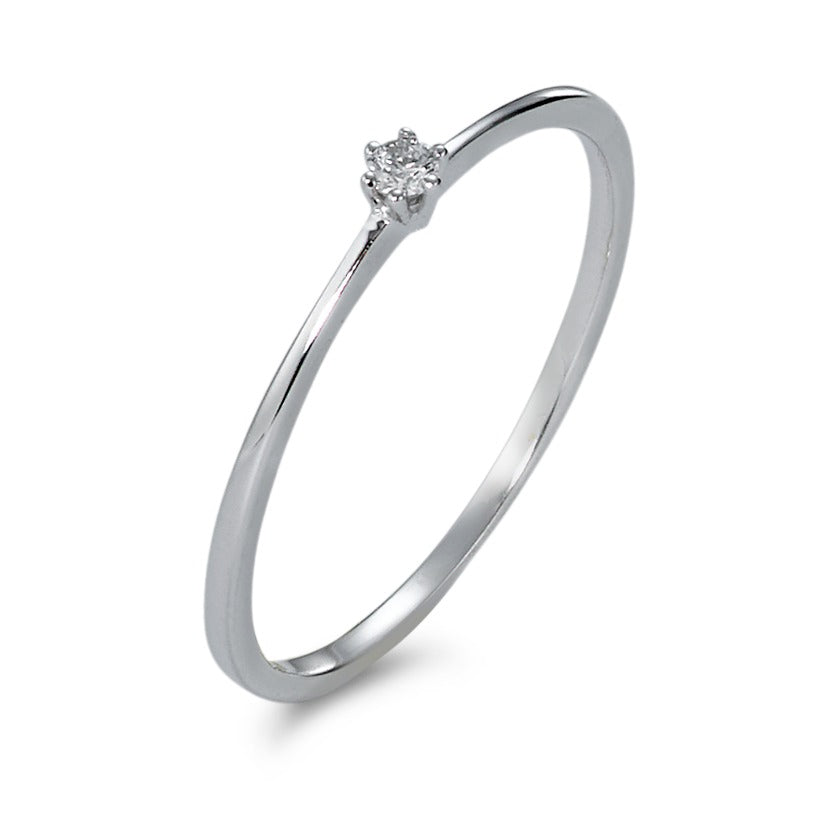 Bague solitaire Or blanc 18K Diamant 0.03 ct, w-si