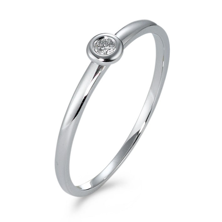 Bague solitaire Or blanc 18K Diamant 0.03 ct, w-si