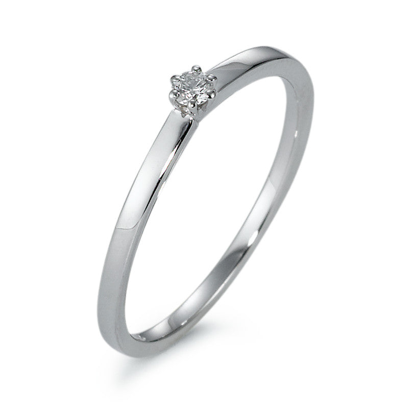 Bague solitaire Or blanc 18K Diamant 0.05 ct, w-si