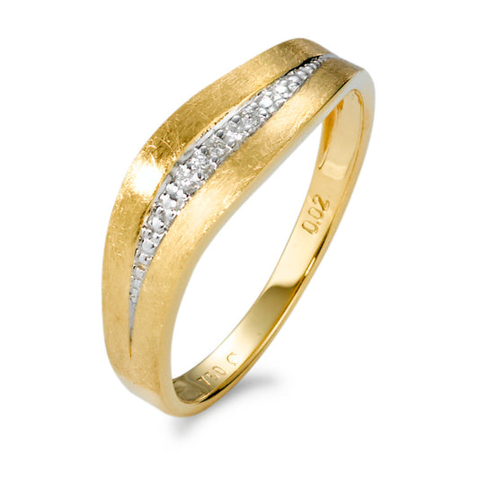 Bague Or jaune 18K Diamant blanc, 0.02 ct, 5 Pierres, brillant, w-si