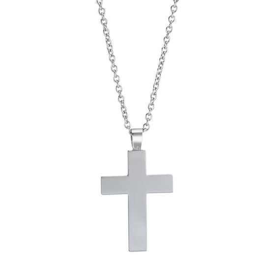 Chaînette avec pendentif Acier inoxydable Croix 55 cm