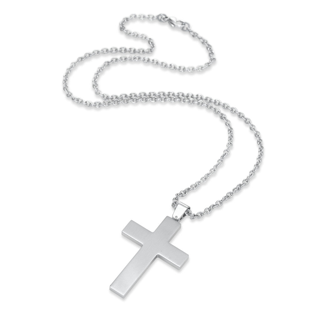 Chaînette avec pendentif Acier inoxydable Croix 55 cm