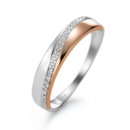 Bague Argent Zircone rosé Plaqué or