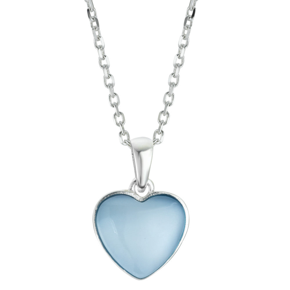 Chaînette avec pendentif Argent nacre Coeur 36-38 cm Ø12 mm