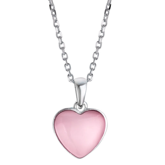 Chaînette avec pendentif Argent nacre Coeur 36-38 cm Ø12 mm